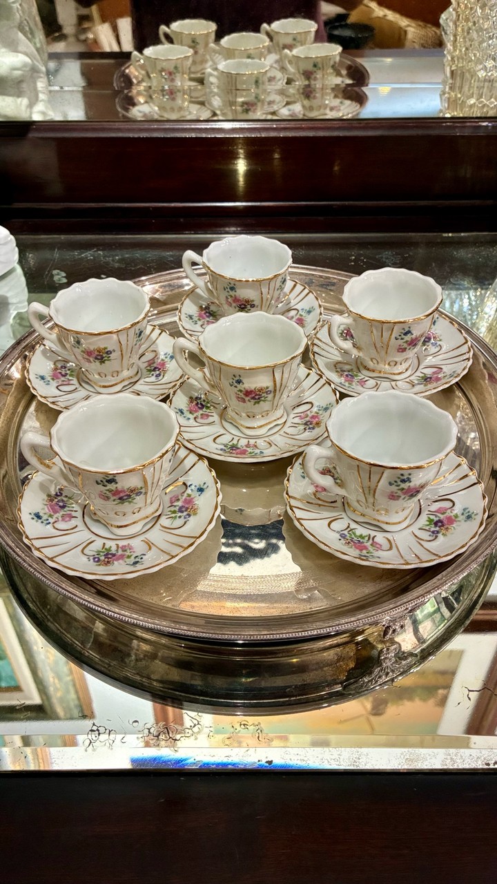Jogo de Xícaras de Café em Porcelana Schmidt · Século XX, mid-century (1940–1970) · Estado: Bom