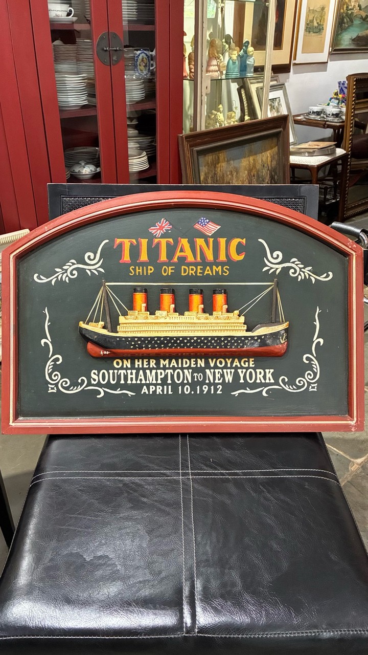 Placa Decorativa Titanic Ship of Dreams · Século XX (produção comemorativa vintage, pós-1990s) · Estado: Bom