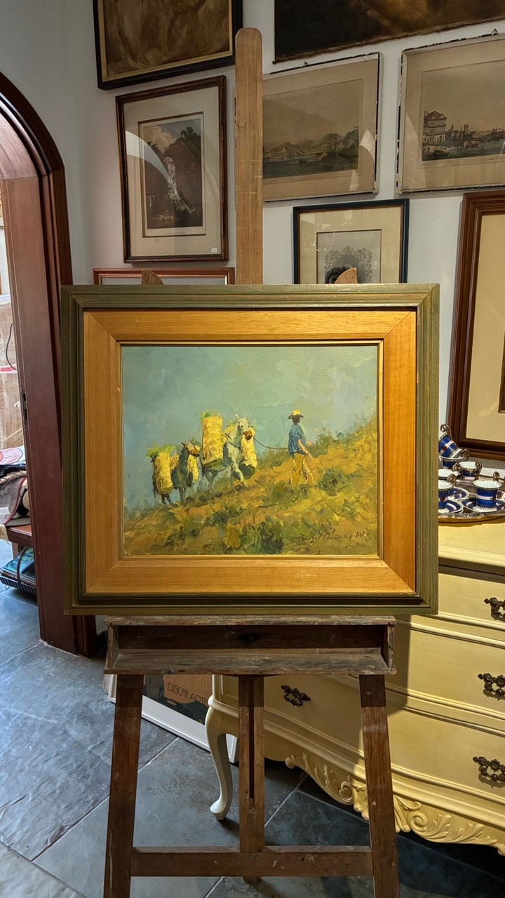 Quadro Cena Rural com Tropeiro · Século XX (segunda metade) · Estado: Bom