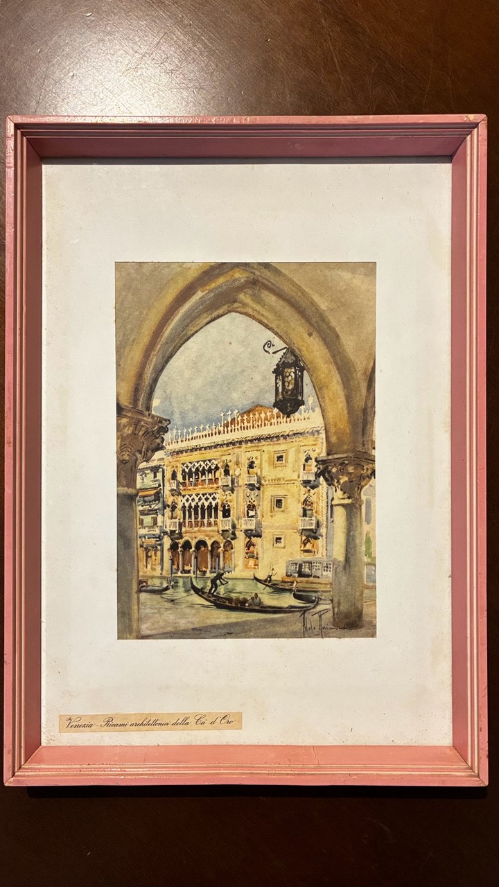 Quadro Aquarela Venezia Ca' d'Oro · Final Século XIX – Início Século XX · Estado: Bom