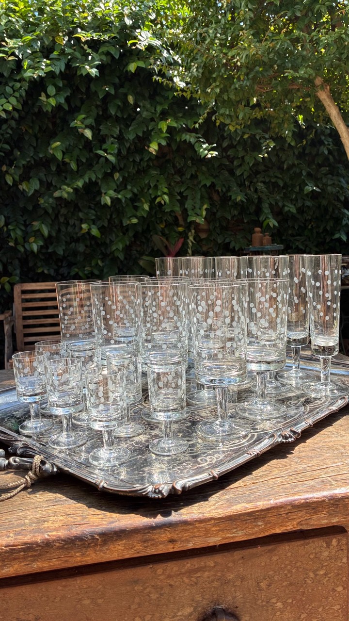 Conjunto de Taças em Cristal - 24 taças · Meados Século XX (1940–1970) · Estado: Bom