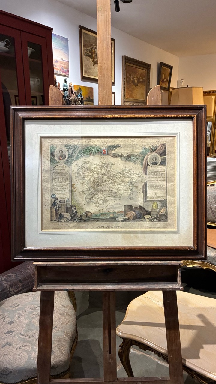 Mapa Antigo Dépt. de l'Aude · Século XIX (c. 1840–1860) · Estado: Bom