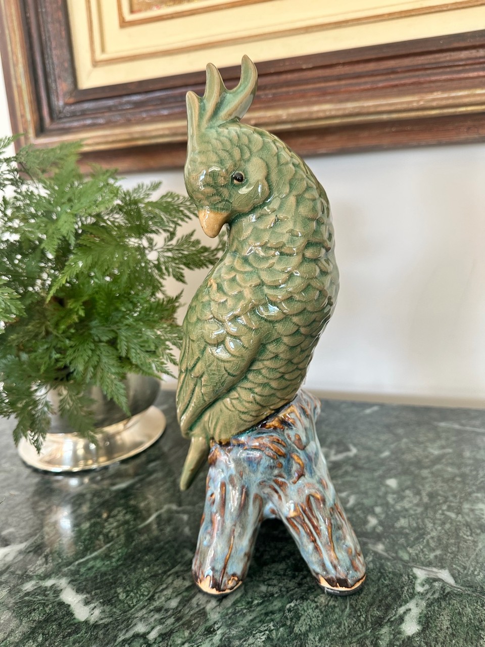Estatueta de Cerâmica Cacatua · Século XX (1950-1980) · Estado: Bom