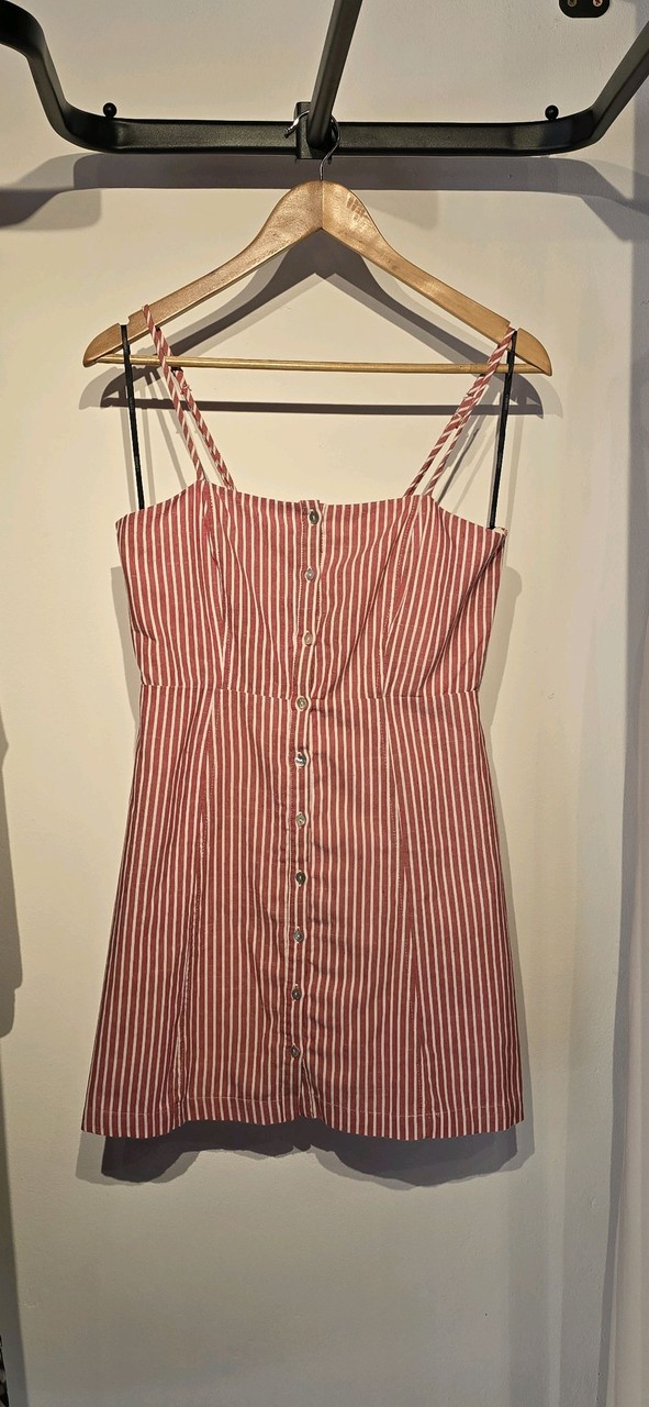 Vestido Listrado Alças · Estado: Excelente