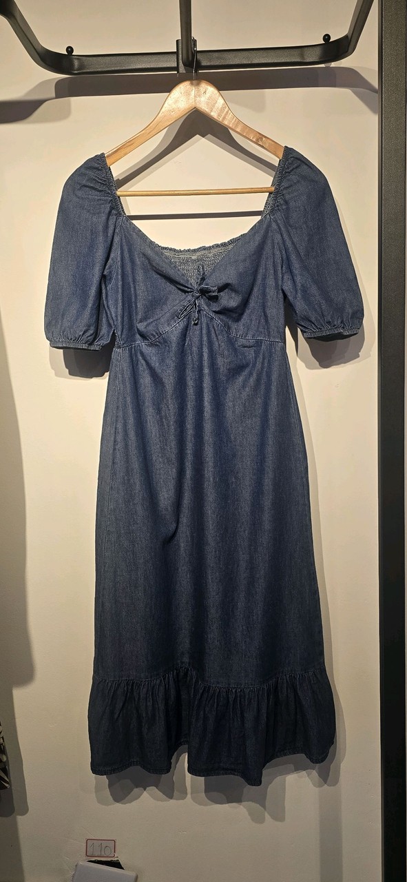 Vestido Jeans Midi · Estado: Bom